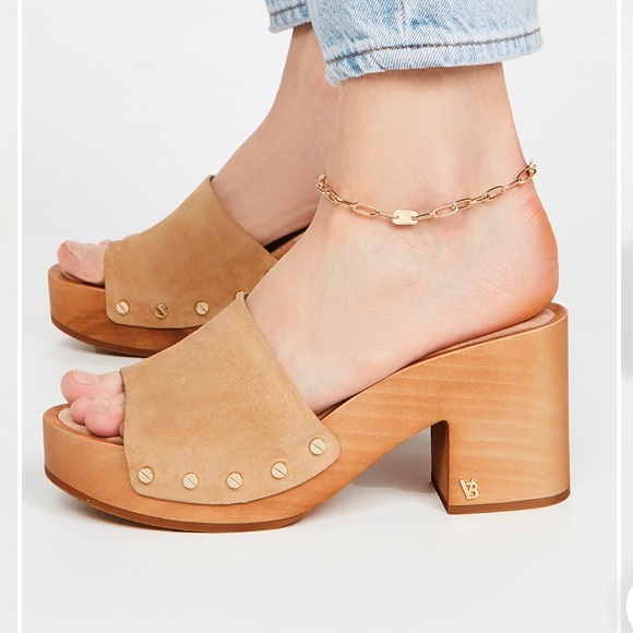 Veronica Beard Shoes - Veronica Beard Tan Desert Calfskin Suede Hannalee Clog Sandals Shoes Sz. 10